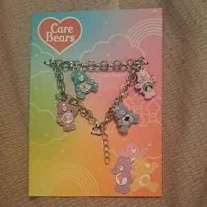 Care Bears Silver Charm Bracelet with Colorful Bears